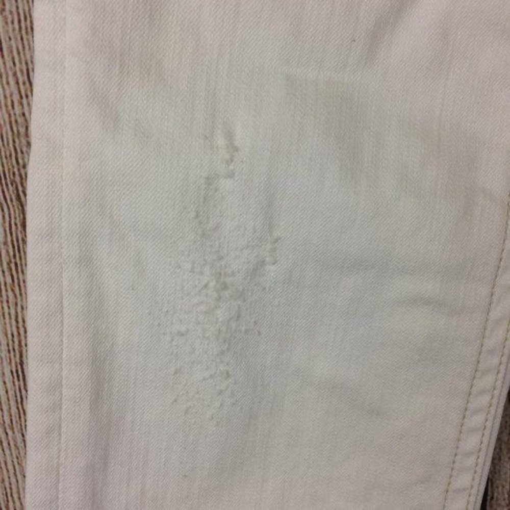 MEK NWT Women's Size 26 Sicily Cream Bootcut Denim Jeans Distressed Stretch - Picture 5 of 16